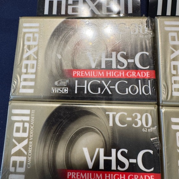 4 New Sealed  MAXELL VHS-C TC-30 Blank Premium Video Camcorder Cassette - Picture 2 of 4